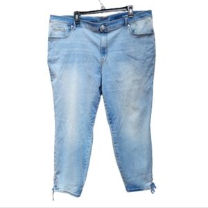 Gloria Vanderbilt Plus Light Wash Blue Skinny Jeans Alexandra Lace-Up Hem Cuff